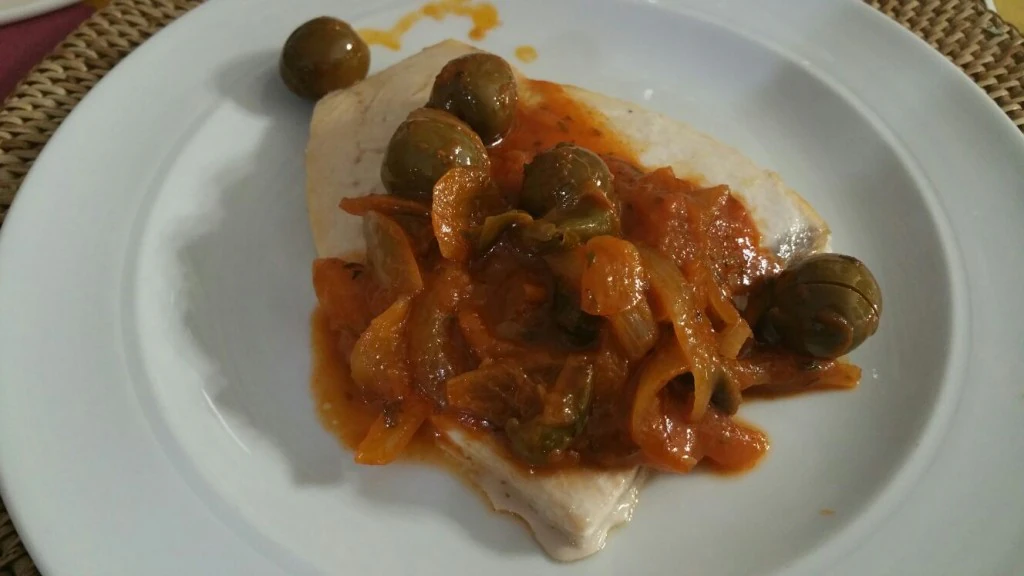 Baccalà con cipolline e olive