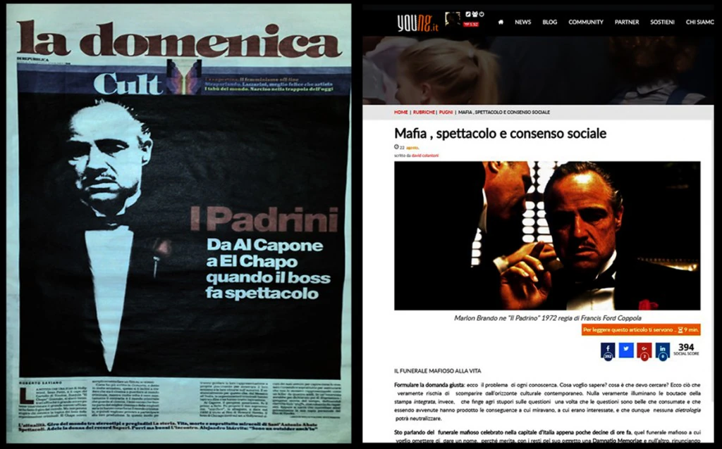 a sinitra l'articolo di Saviano gennaio 2016 a destra il mio articolo agosto 2015