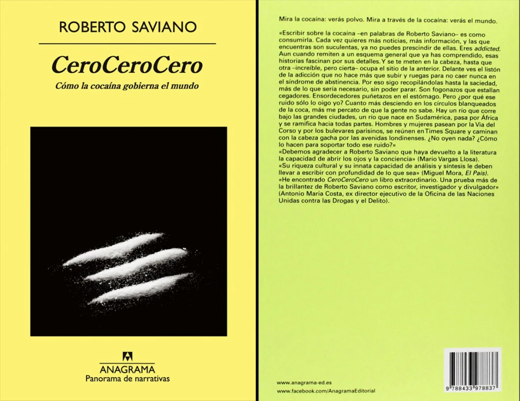 la traduzione in spagnolo di Zero Zero Zero pubblicata dall'ed. Anagrama e distribuita in Messico