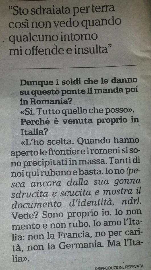 un altro frammento dell'articolo de La Repubblica
