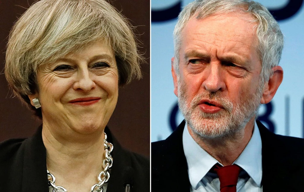 UK Theresa May Jeremy Corbyn