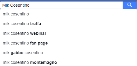 Ricerca Facebook Cosentino