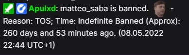 Matteo Saba bannato da Twitch